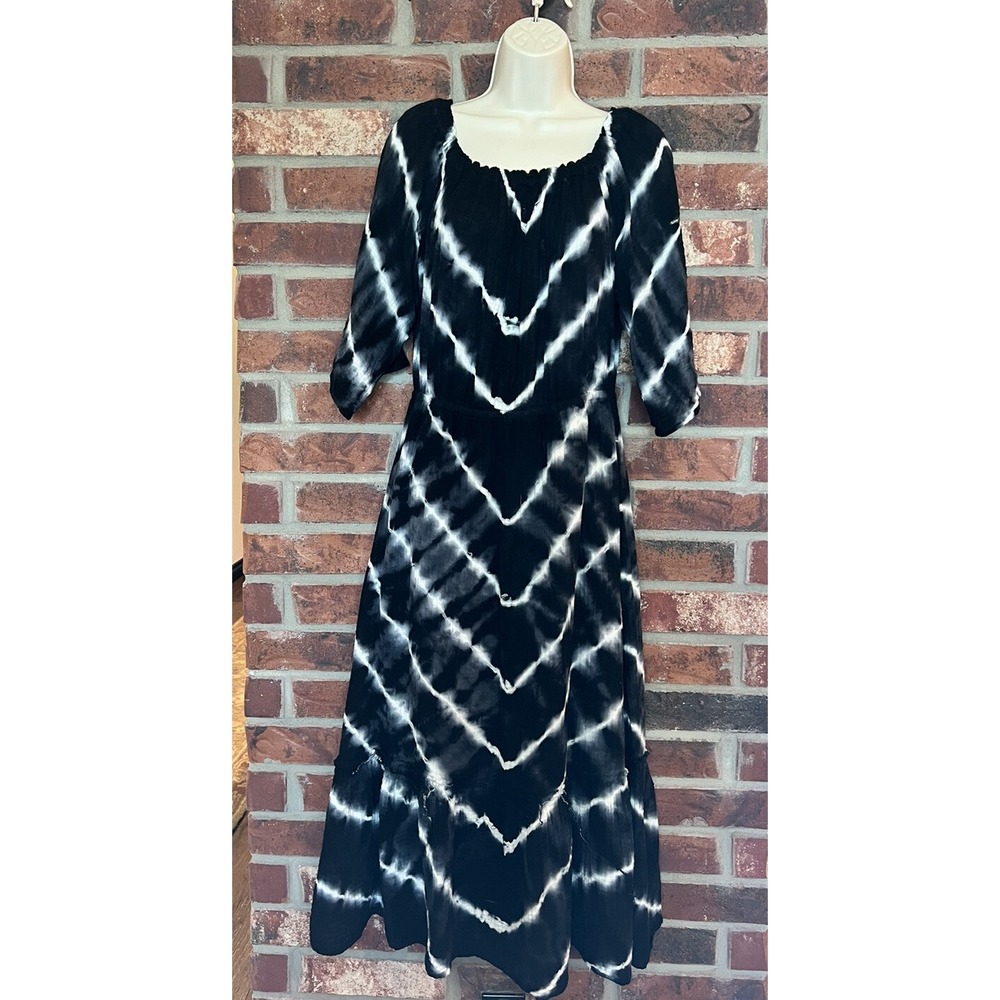 Michael Stars "Anya" Tie Dyed Convertible Tiered Dress S